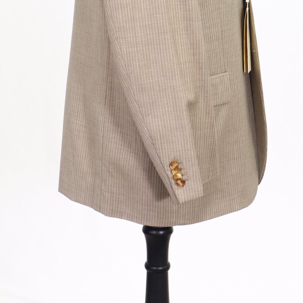 Perry Ellis 44R Beige Striped 2-Button Sport Coat Blazer Jacket P021 - Picture 8 of 11